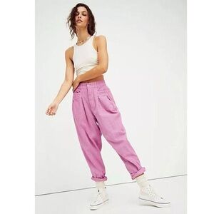 Free People Make a Stand Striped Trousers in Double Bubble Seersucker